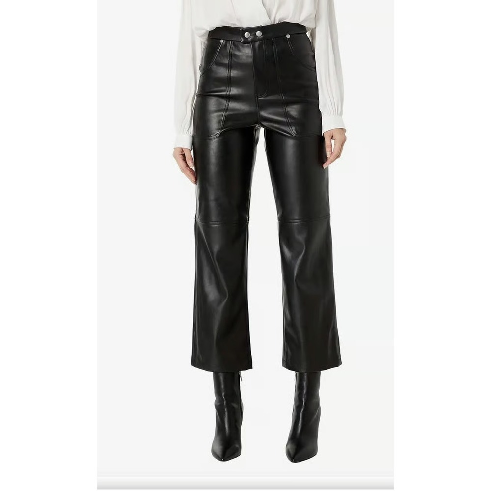 Blank NYC The Baxter Faux Leather Ribcage Straight Leg Cropped Pants